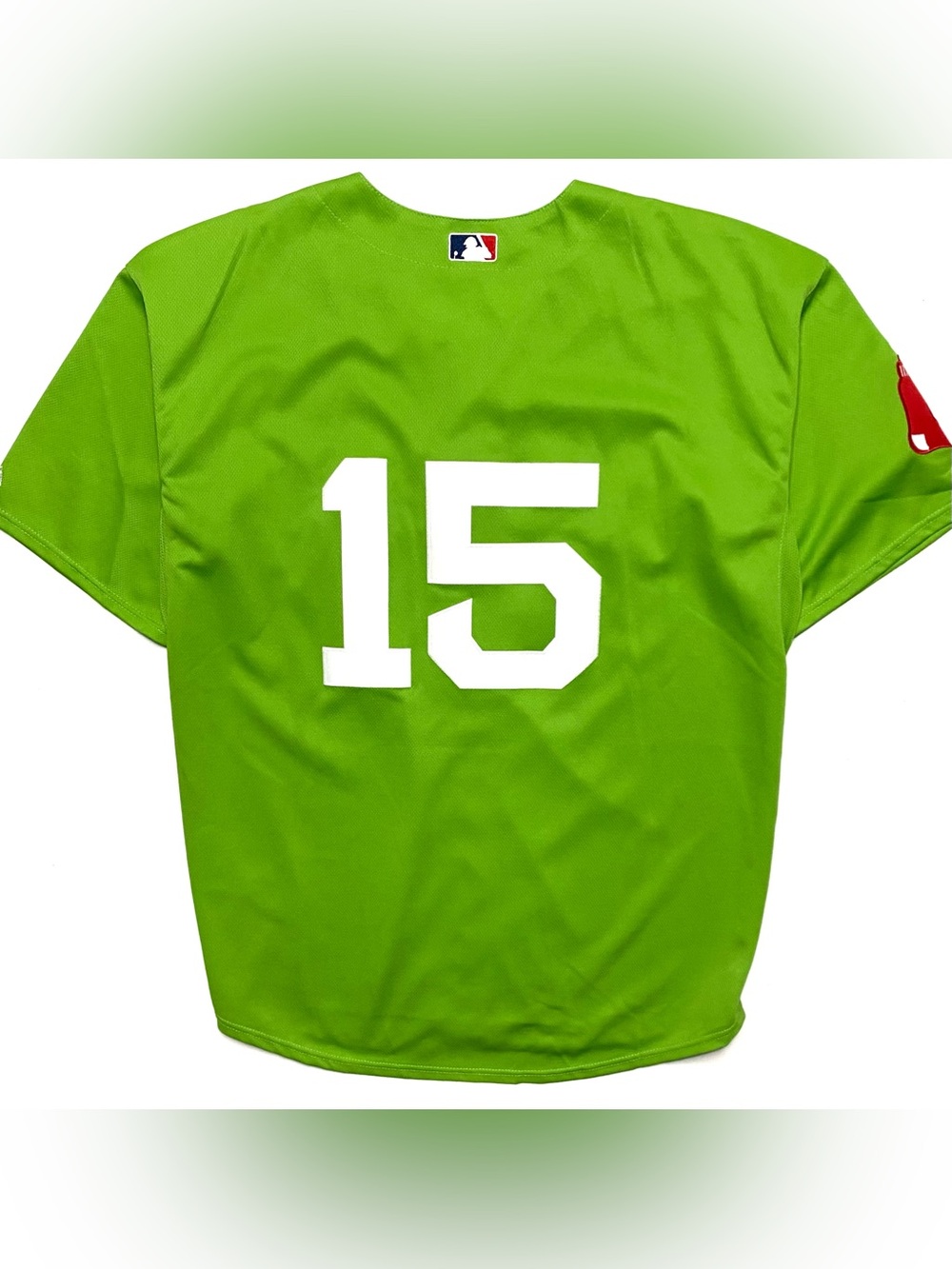 Majestic Boston Red Sox Dustin Pedroia St. Patrick’s Day Green Baseball Jersey - Picture 2 of 11